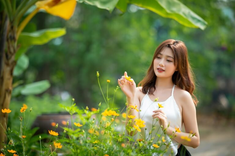 woman marveling at nature